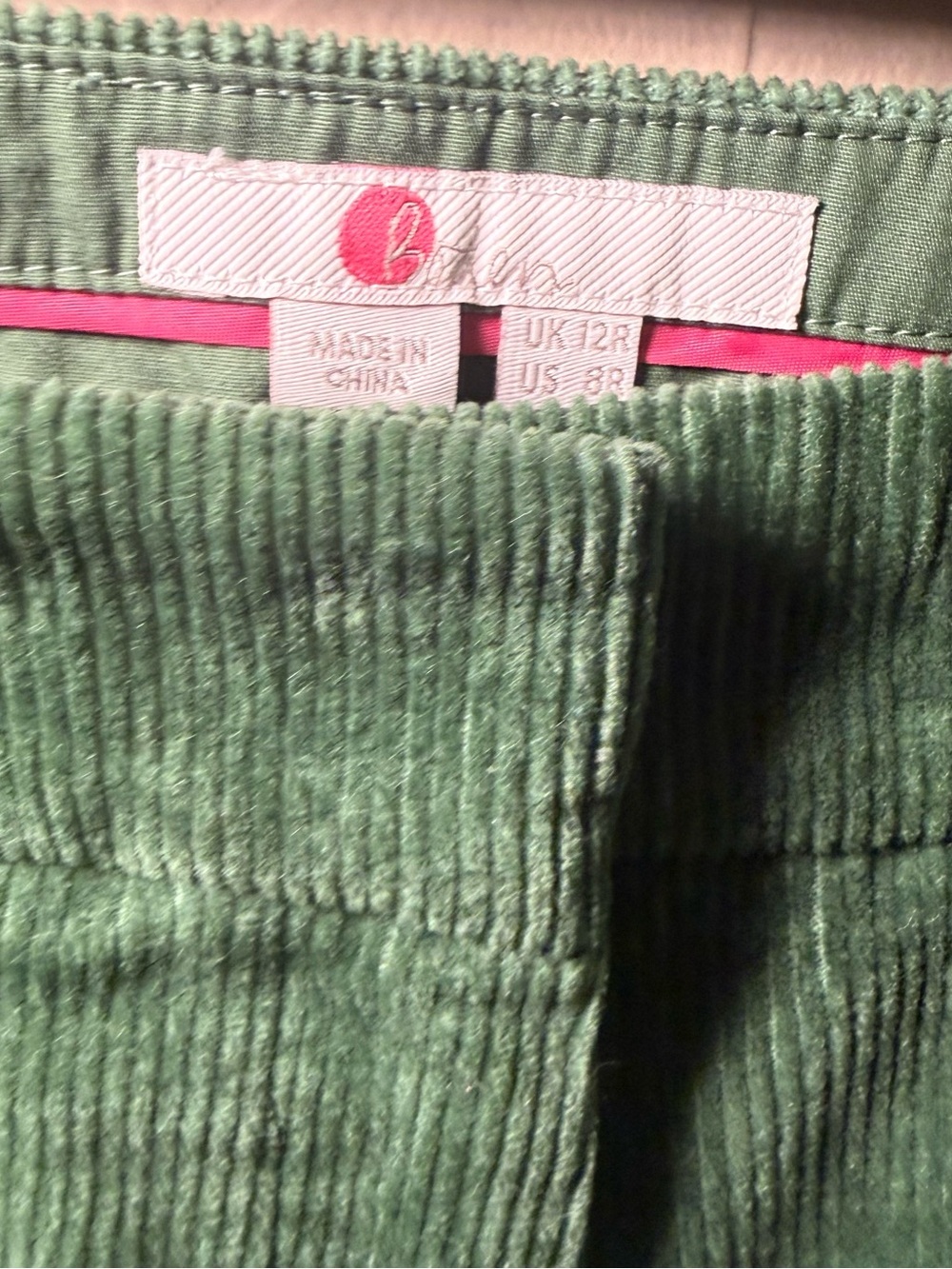 Boden Green Corduroy Suit Set Size 10R Blazer 8R Pants Dark Academia Office Wear - Picture 13 of 16